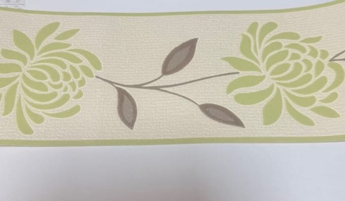 Groen bruin behangrand 482607