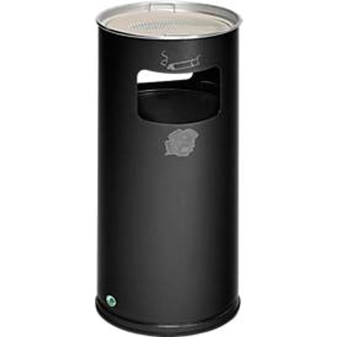 Combi-asbak, H 700 mm, antiek/zilver