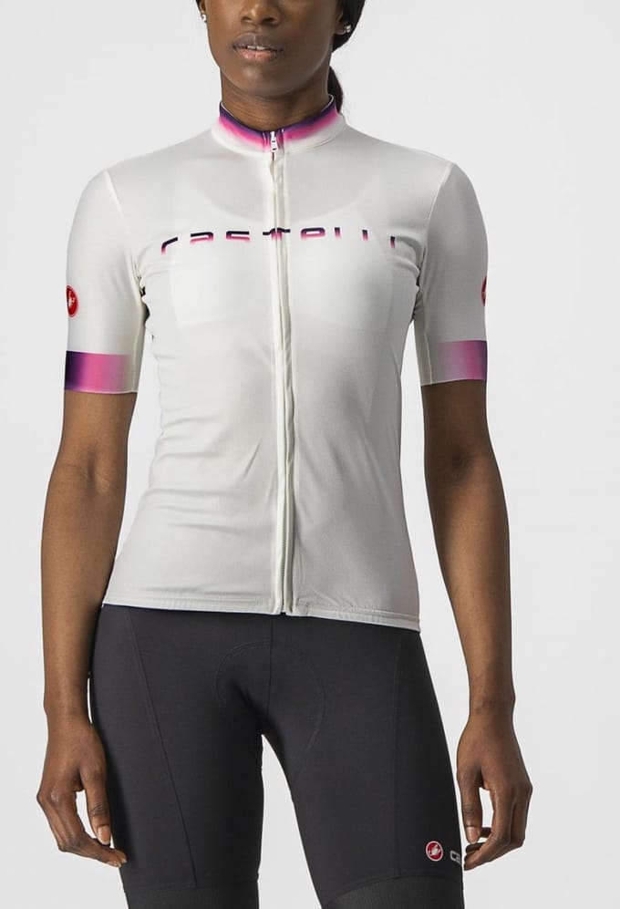 Castelli Fietsshirt korte mouwen Dames Ivoor - GRADIENT JERSEY IVORY - XL