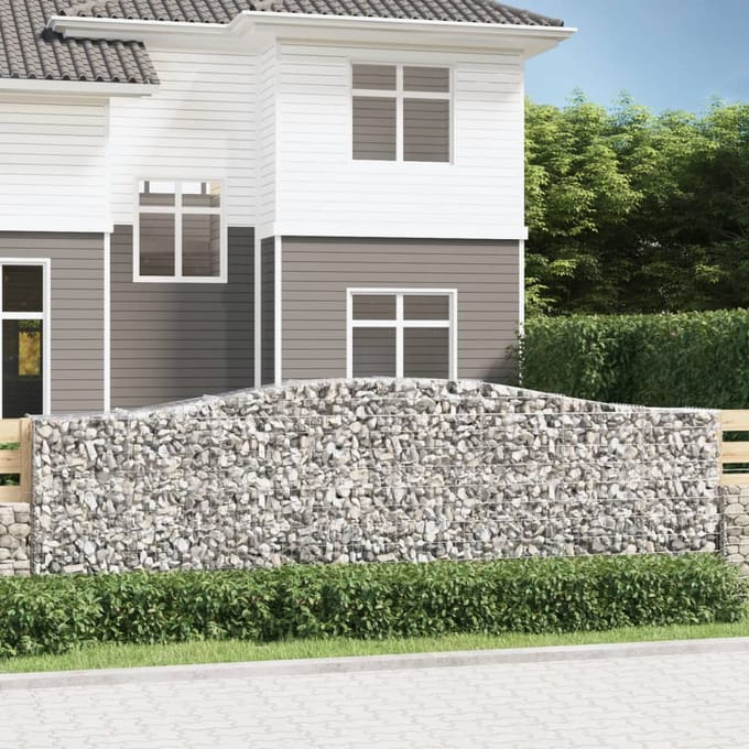 vidaXL Schanskorven 25 st gewelfd 400x50x120/140 cm ijzer