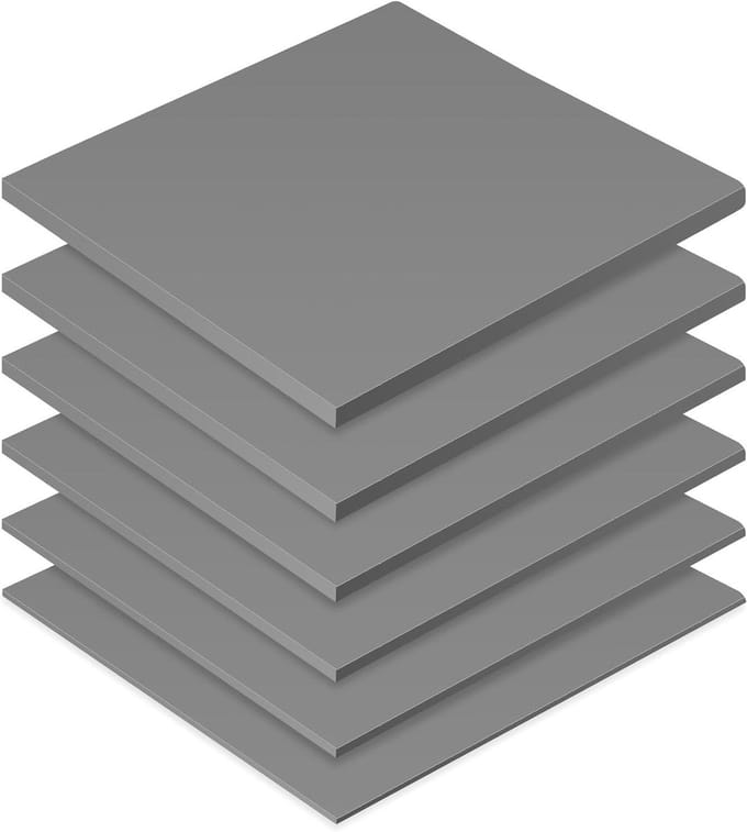 Thermische Pads - Koelpads - Warmtebeheer Componenten - Hoge Geleidbaarheid - 6 Stuks Diverse Diktes - Grijs