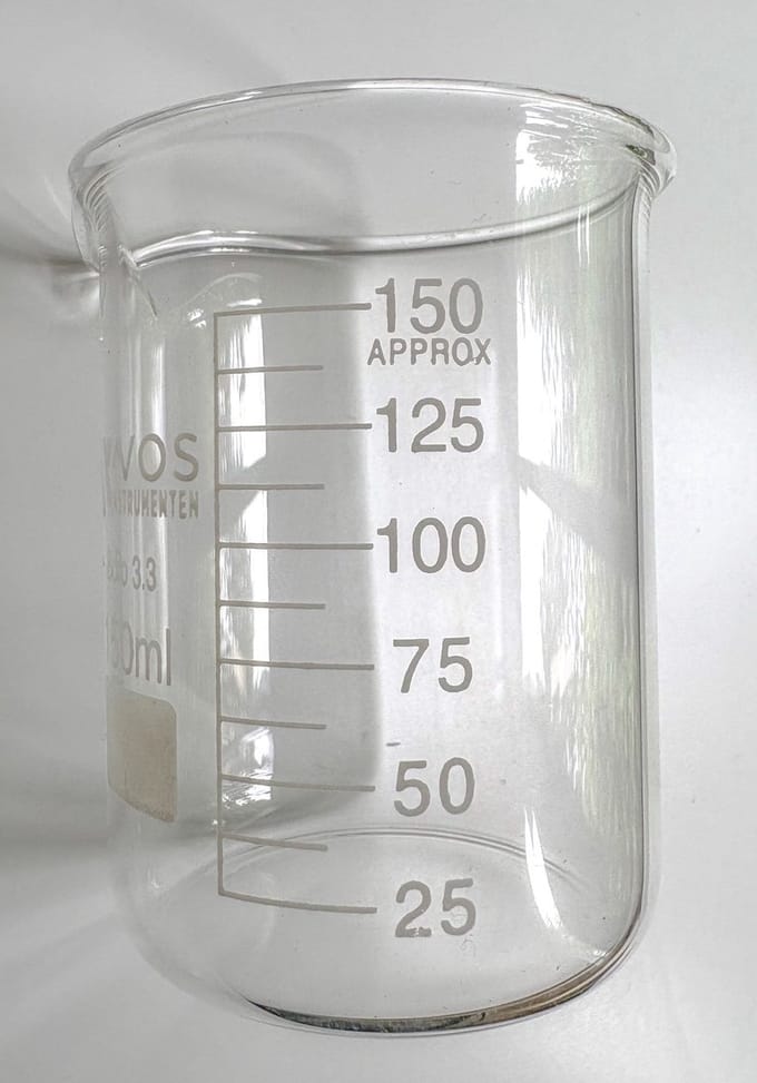 VOS Bekerglas 150 ml laag model – hittebestendig borosilicaatglas 3.3 – 1 stuk