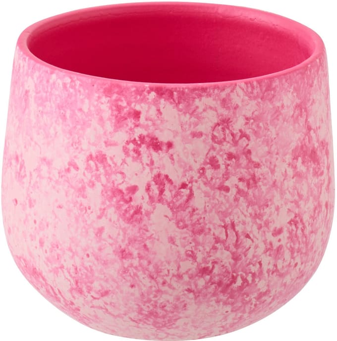 J-Line bloempot - keramiek - roze/wit - small