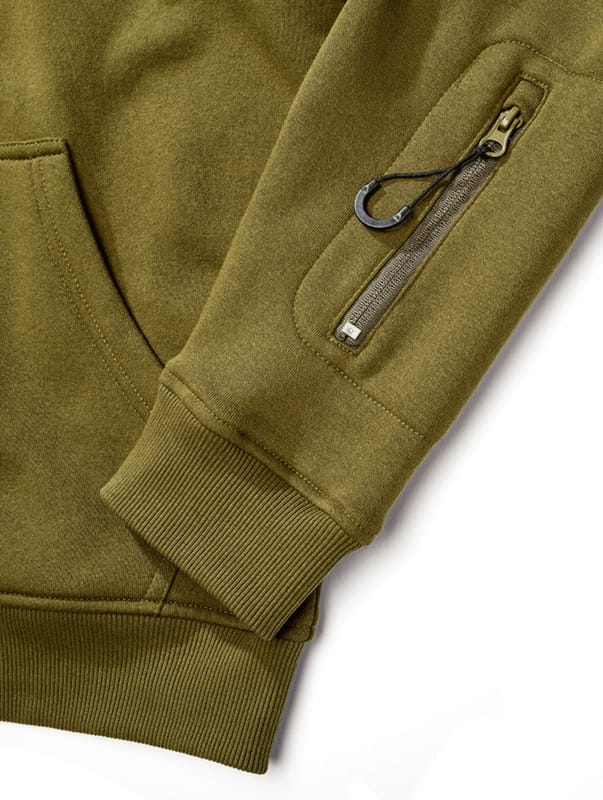 Brandit Vest met capuchon - Tactical Sweat Jacket - S tot M - voor Mannen - olijf