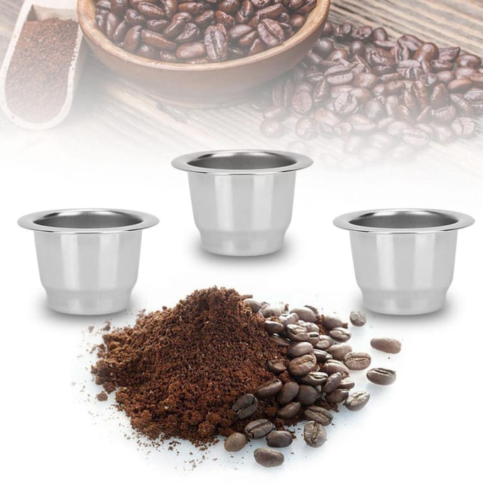 Roestvrijstalen Herbruikbare Navulbare Koffiecapsule Cup voor nespresso Koffiemachine white