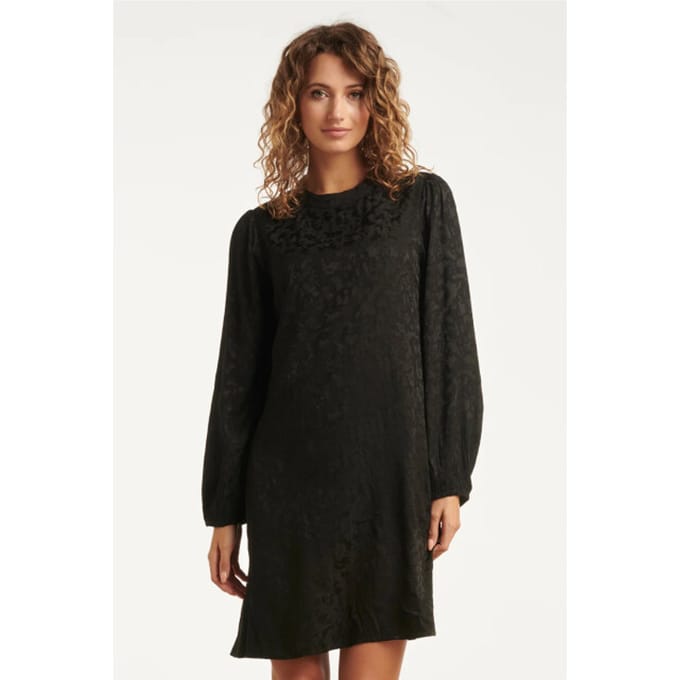 Smashed Lemon 25709 zwarte jacquard jurk |
