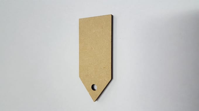 Label vierkant met punt MDF - 100 stuks