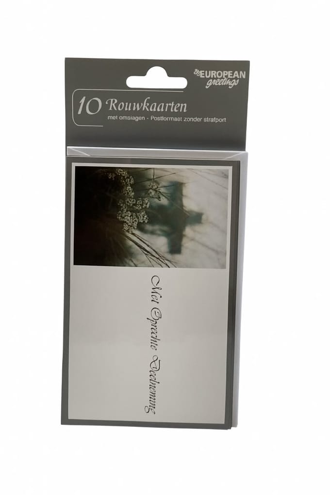 European Greetings - Kruis - Rouwkaarten - Met oprechte deelneming - 10 stuks