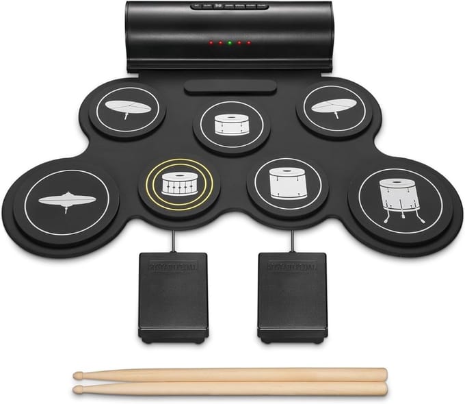 RUX® Drumstel Elektronisch - Drumstel - Drumstel Elektronisch Volwassen - Zwart - ‎44cm x 28cm x 6cm