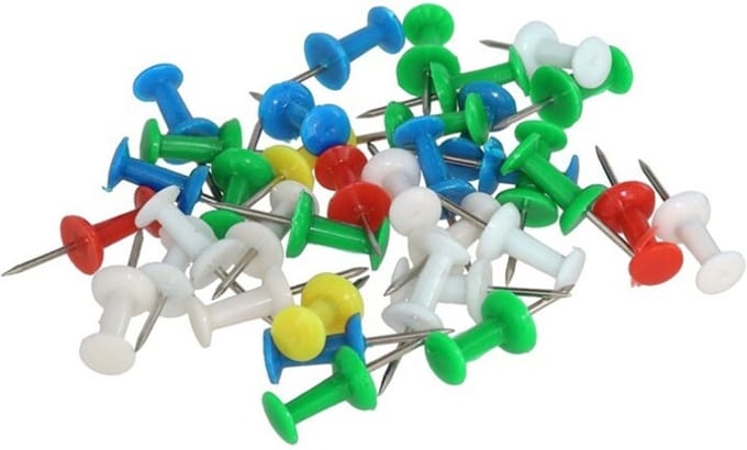 Gerimport Punaises/pushpins - 80x - gekleurd - voor prikbord/memobord