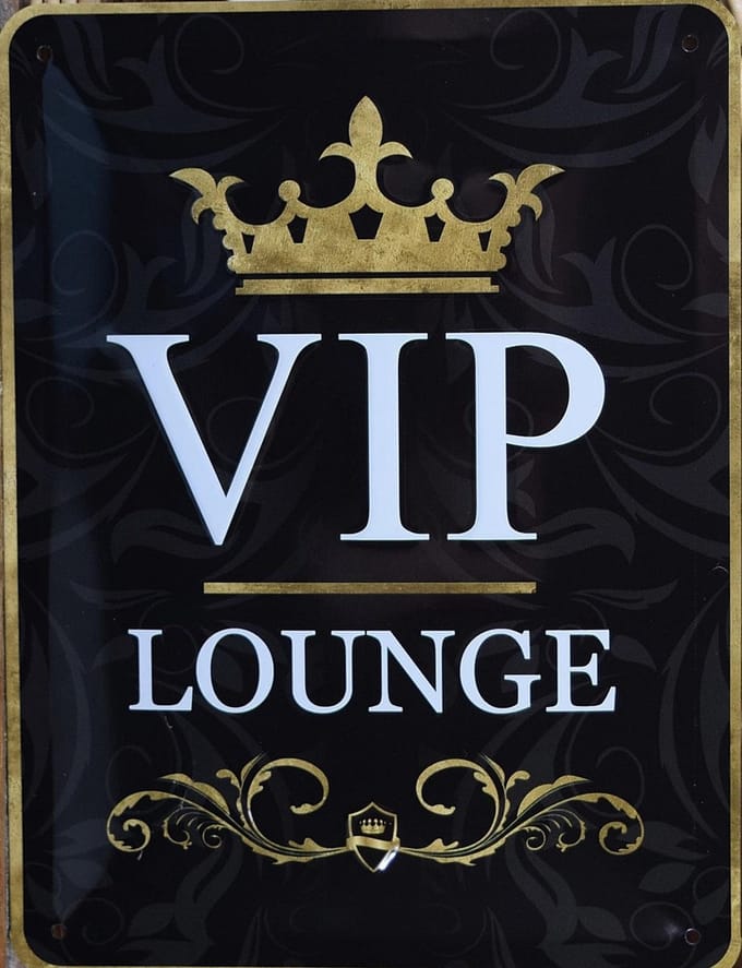 VIP Lounge - Metalen wandbord in reliëf - 20 x 15 cm