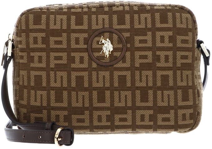 U.S. POLO ASSN. Schoudertas Jacquard Crossbody Bag Brown Bruine