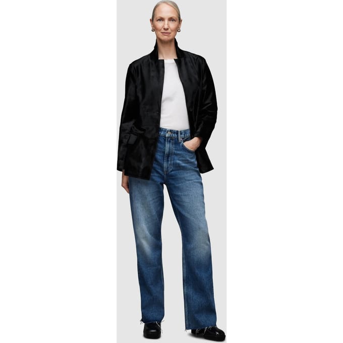 AllSaints Corinna Atlas Blazer Black Größe: 6 | Blazer Outlet | Damen | Schwarz