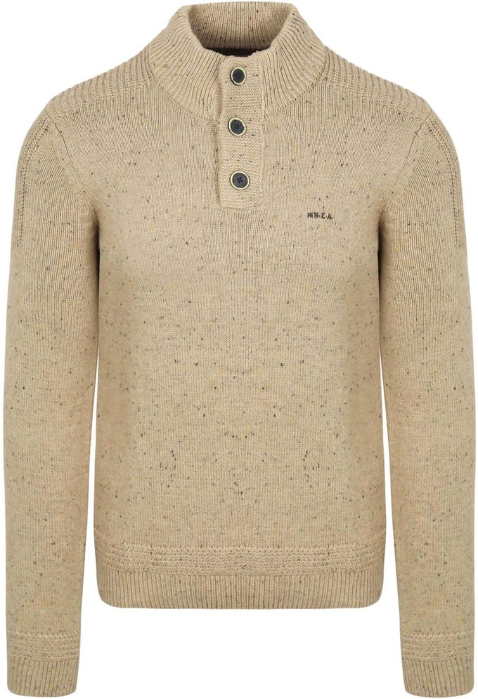 NZA - Ecru half button trui