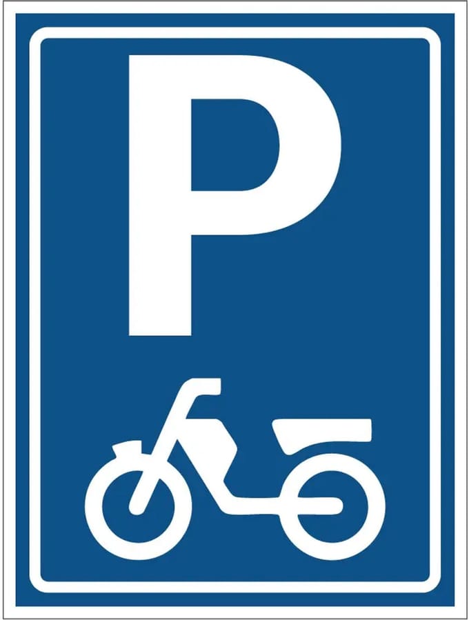 Parkeerplaats bromfietsen bord - E8E | gecoat dibond materiaal | 40 x 30 cm