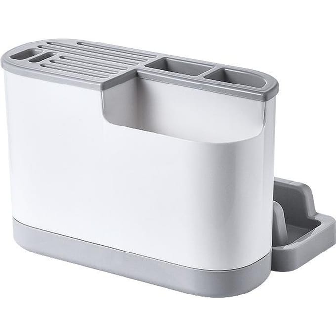 Support de couteau de cuisine multifonction, rangement planche à découper organisateur boîte à couverts couteau Pot couvercle support couverts ciseaux Holde white
