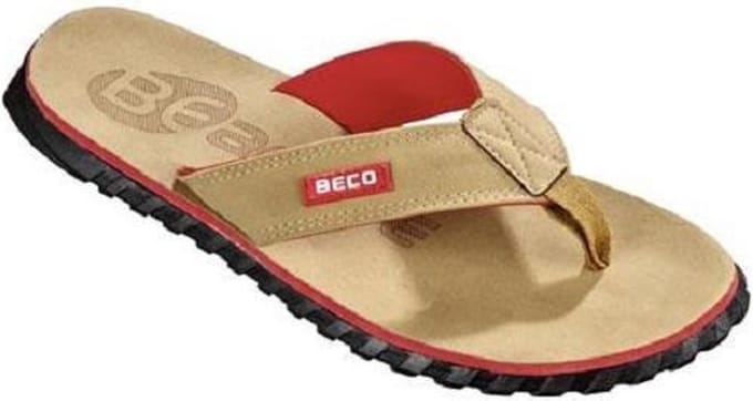 BECO Teenslippers Heren - Eva/rubber - Beige/rood - Maat 41