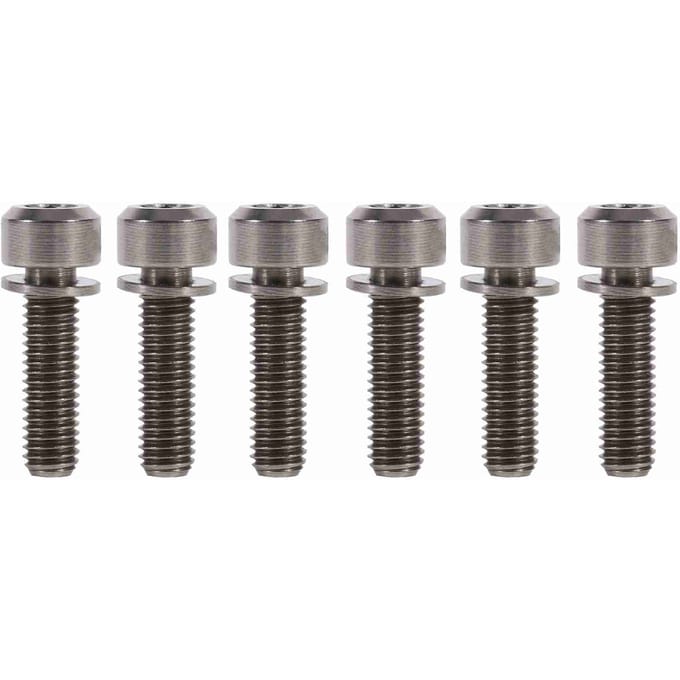 6pcs Titanium Alloy M5 x 18mm Bolts Screw With Washers Set For MTB Bicycle Stem Titanium gray
