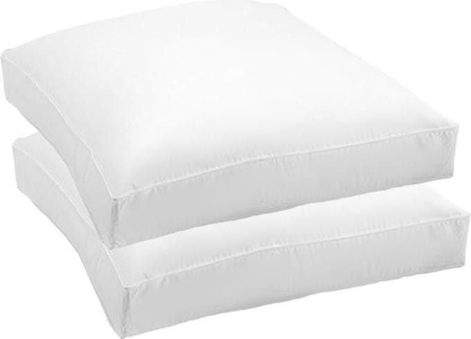 Belgisch Hoofdkussen Set (2 Stuks) - Boxkussen - Dreampearls - 50x50x10 cm - Wit