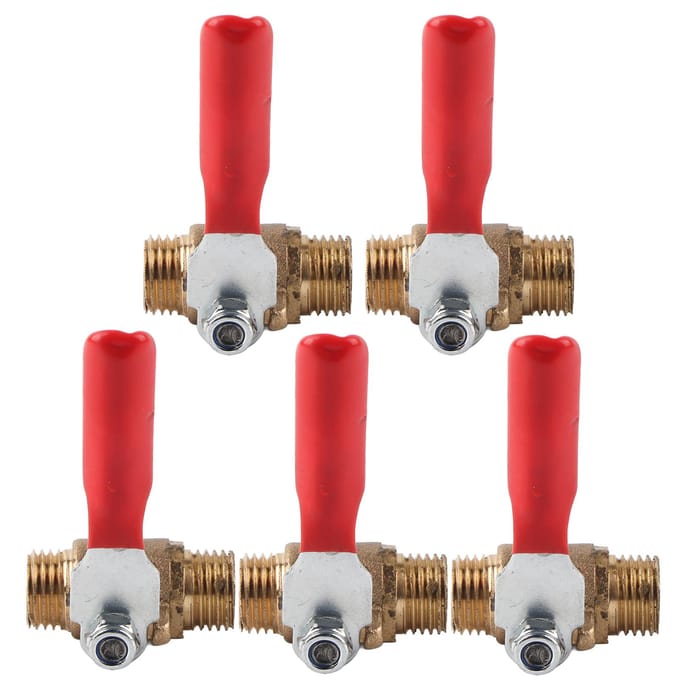 5 Stuks Kogelkraan Dubbele Mannelijke Draad G1 4 Messing Klep Luchtcompressor Accessoire