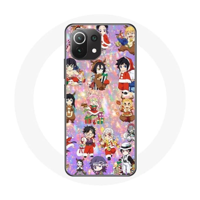 Coque pour Xiaomi Mi 11 Lite Demon slayer merry christmas affiche le cadeau de noël