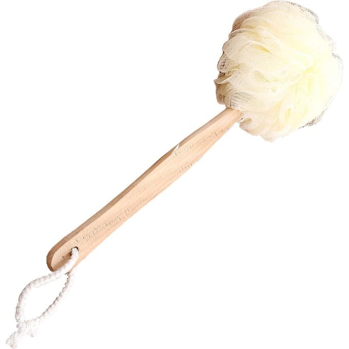 Gommage Corps à Long Manche Nettoyant Gommage de Bain Boule de Gommage pour Douche de Salle de Bain blanc