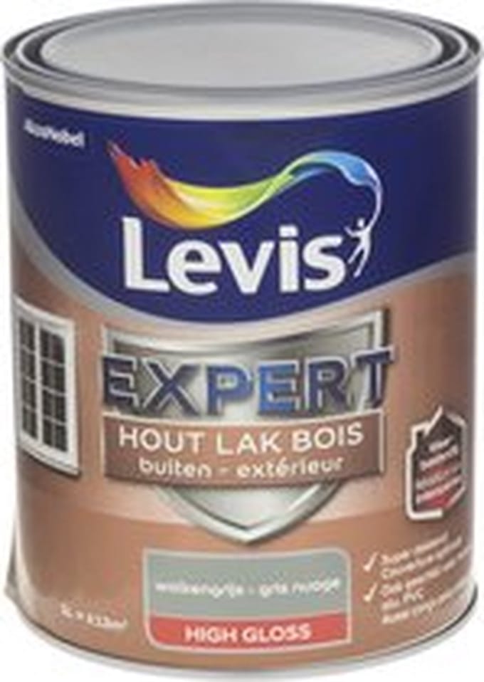 Levis - Expert Hout Lak Buiten High Gloss - Wolkengrijs - 1 L