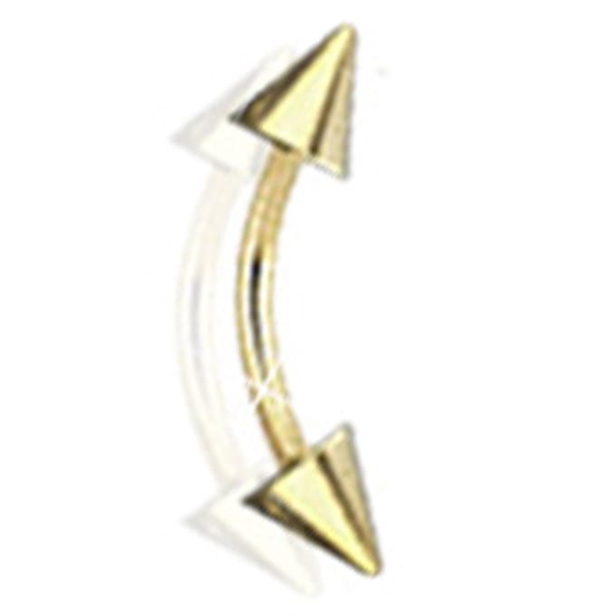 Piercing curved spikes 1.2x8x3 - goud - LMPiercings