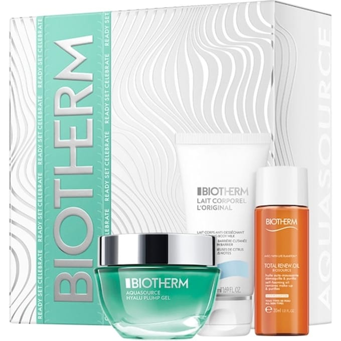 AQUASOURCE ROUTINE SET: Aquasource Hyalu Plump Gel 50ml + Biosource renew oil 30ml + Lait Corporel 50ml