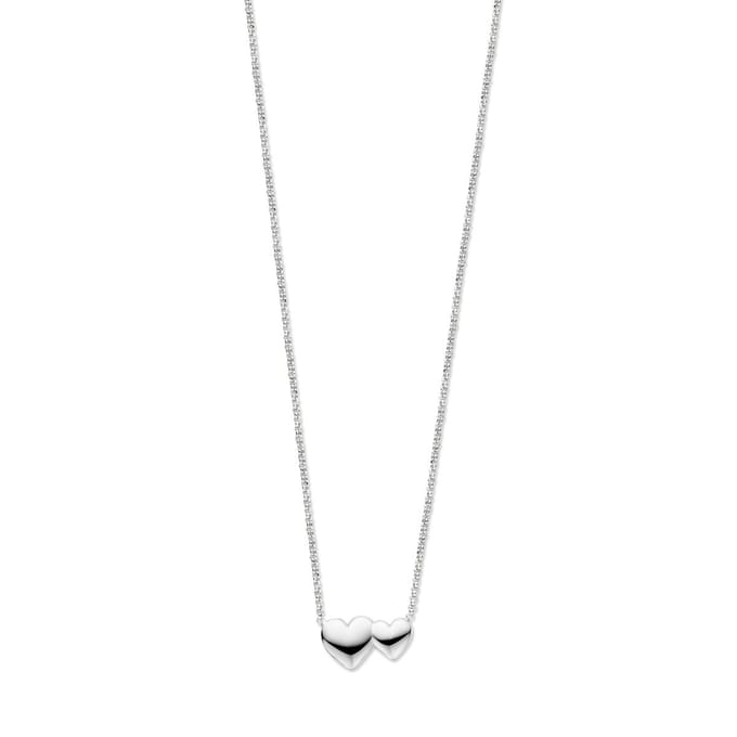 zilver gerhodineerd collier hartjes 41 + 4 cm 1338189