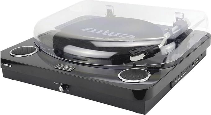 Bluetooth platenspeler met USB, SD, encodering en FM-radio - 3 snelheden