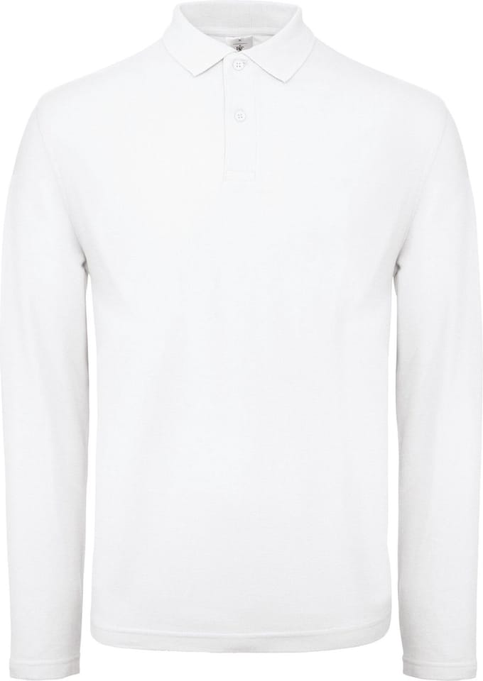 B&C ID.001 Men's long-sleeve polo shirt CGPUI12 - White - L