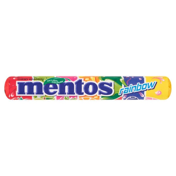 Mentos Arc-en-ciel Saveurs Fruits Bonbons à Mâcher 37,5 g