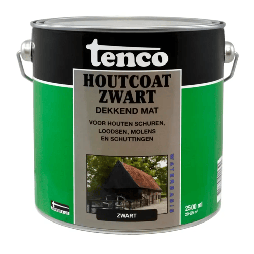 Tenco Houtcoat Zwart Waterbasis Mat 1 liter