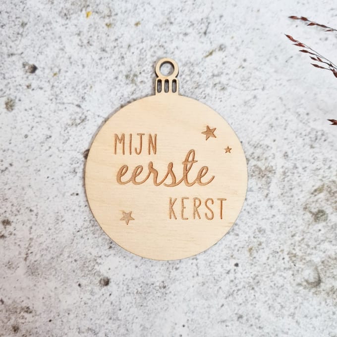 Houten kerstbal | Mijn eerste kerst | Ster kerstbal