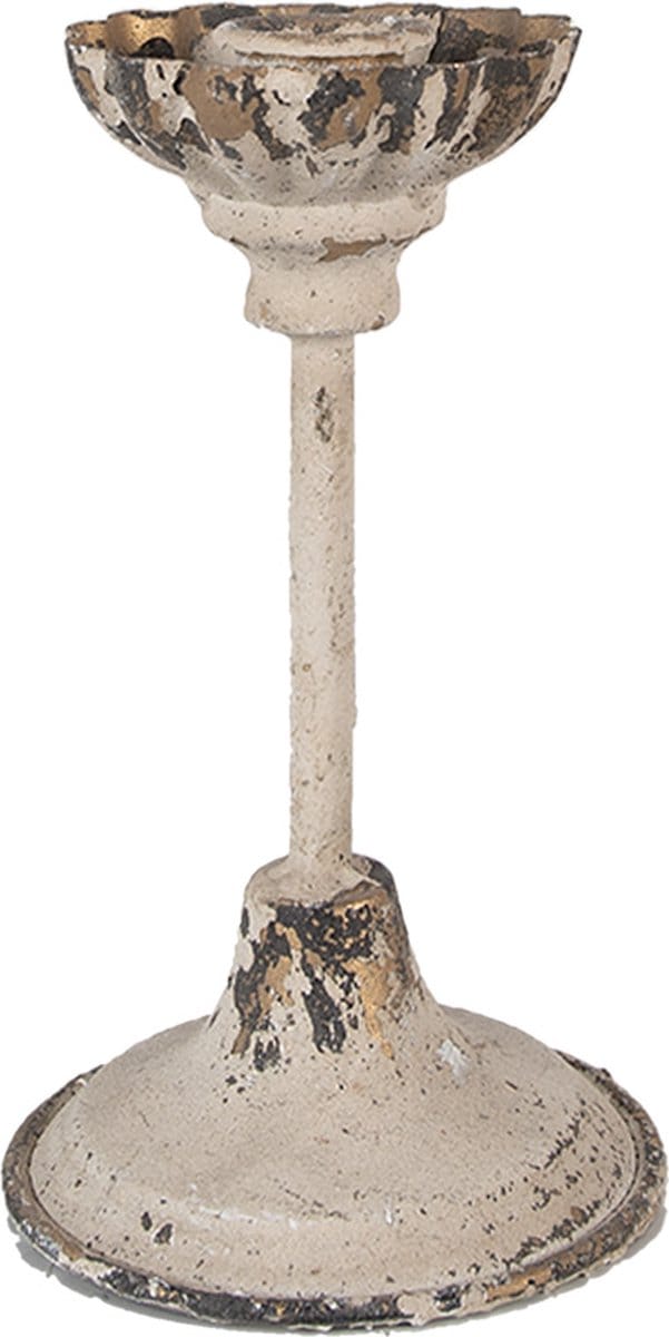 Clayre & Eef Kandelaar 16 cm Beige Ijzer Kaarsenstandaard