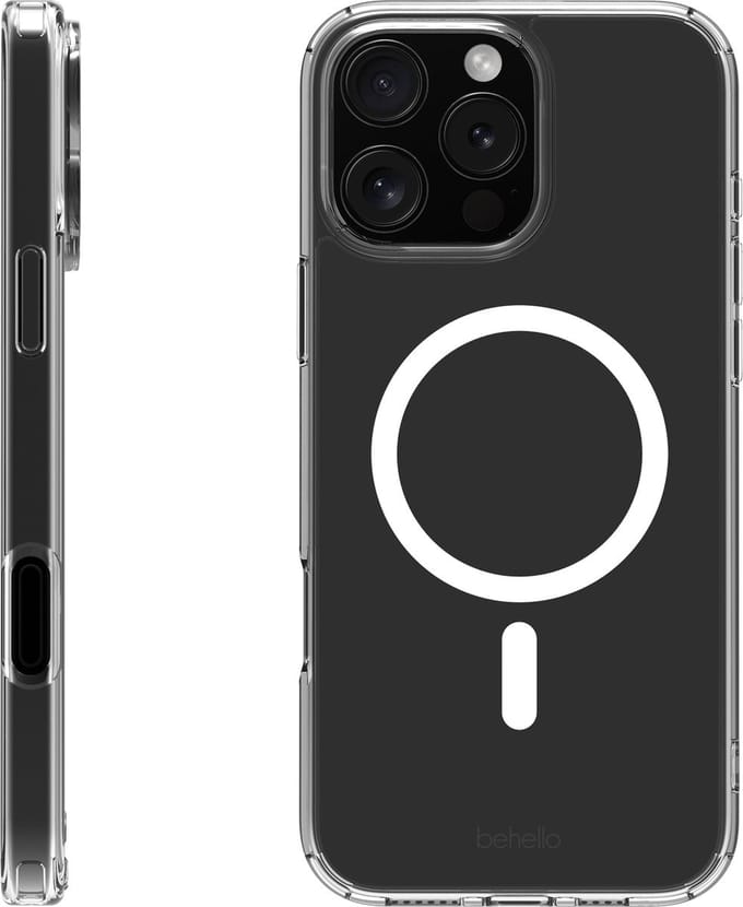 BeHello iPhone 16 Pro Max Hoesje - Magsafe - Magnetische Ring - Flexibel iPhone 16 Pro Max Hoesje - Plastic - Transparant