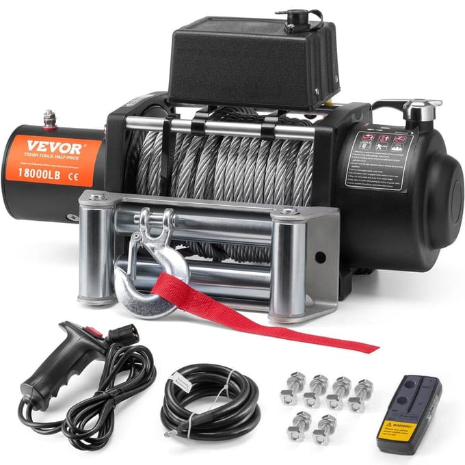 Treuil Électrique pour Camion 18 000 lb Câble en Acier IP65 Étanche Télécommande