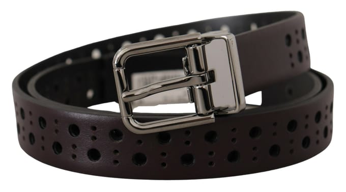 Leren Ceintuur Perforated Stijl
