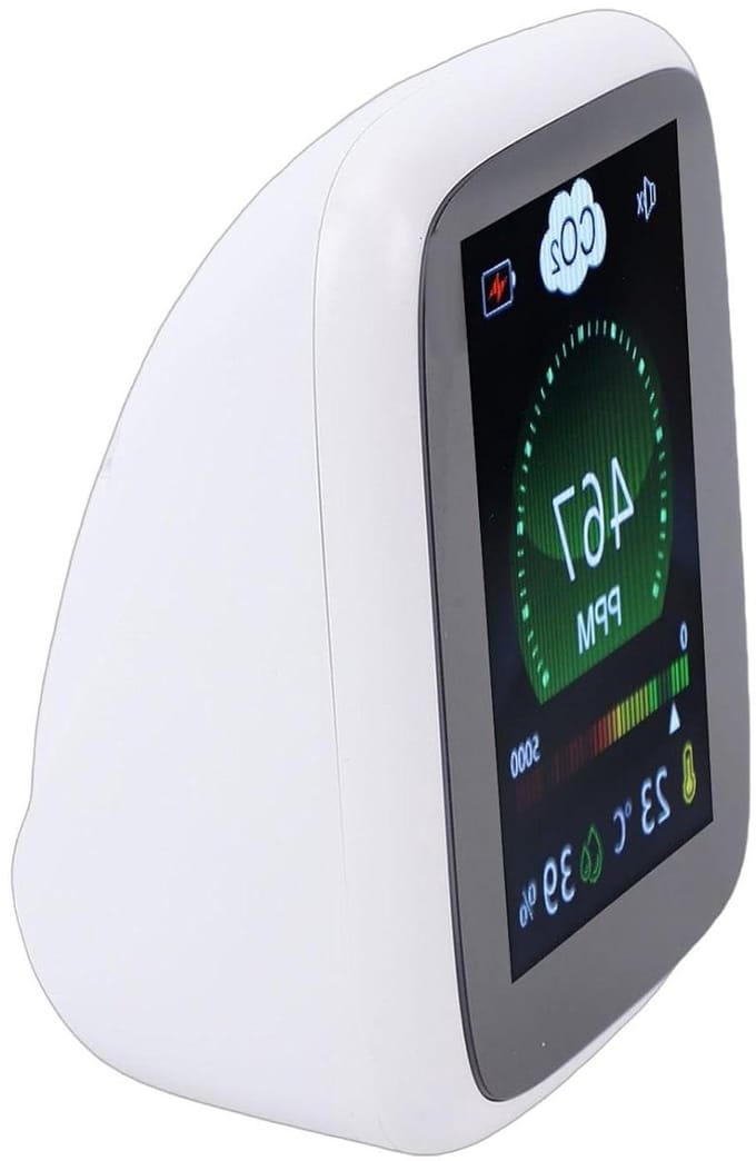 CO2 Detector - Luchtkwaliteitsmeter CO2 - Binnenlucht Monitoren - NDIR Sensor Technologie - 11 x 10 x 7 cm - Wit