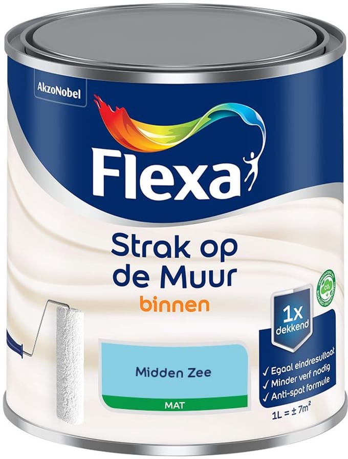 Flexa - Strak Op De Muur Binnen Mat - Midden Zee - Mengverf - 1 L