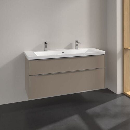 Villeroy & Boch Subway 3.0 vanity unit 127.2 cm, 4 drawers, handles glossy C60200VM