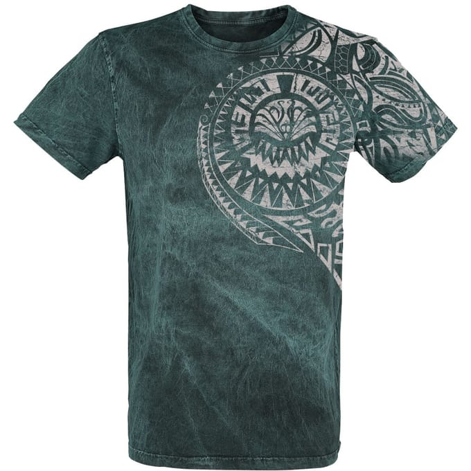 Outer Vision T-shirt - Burned Tattoo - M tot 4XL - groen-zwart