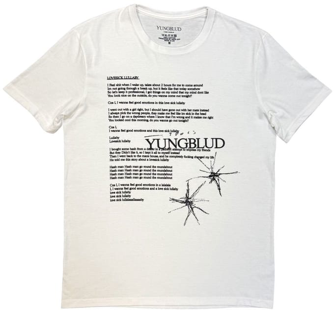Yungblud - Lovesick Lullaby Heren Tshirt - S - Wit