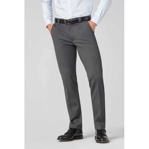 Meyer Broek Roma Fine Gabardine Wool 4-Way-Stretch Midden Grijs / male