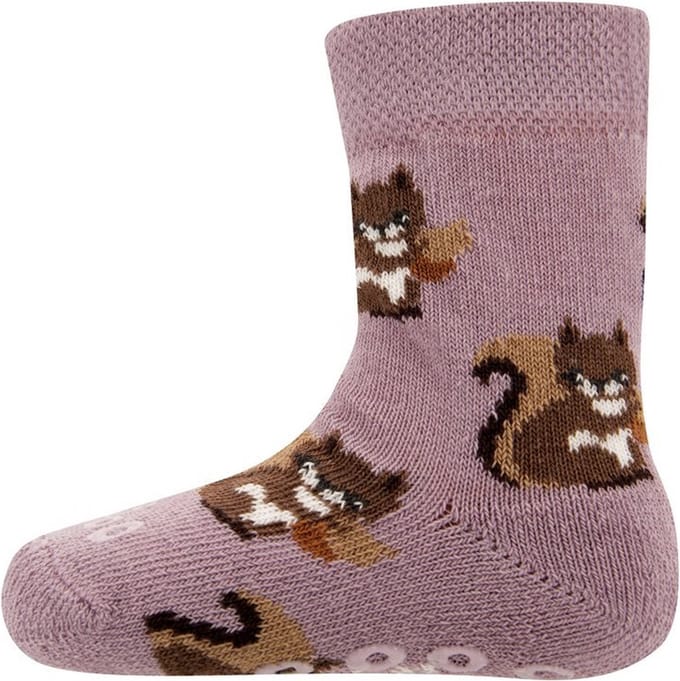 Baby Antislipsok Ewers - Roze met Eekhoorns - Nopjes-17/18