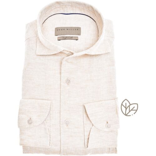 John Miller Overhemd Linen Schiller Collar Tailored Zand / male