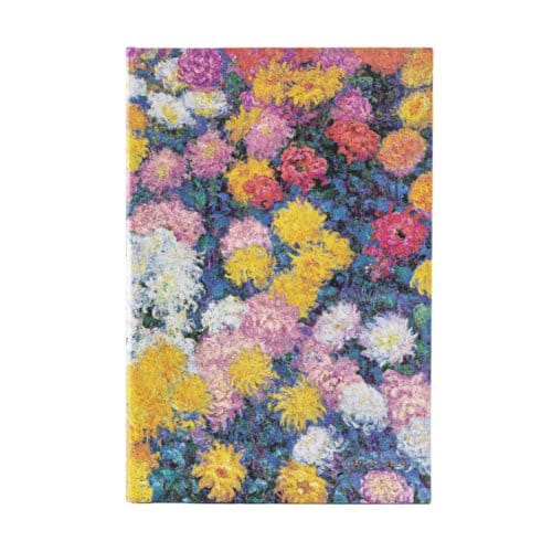 Paperblanks cahier, monet's chrysanthemums, hardcover, formaat midi 12,5 x 18 cm, blanco
