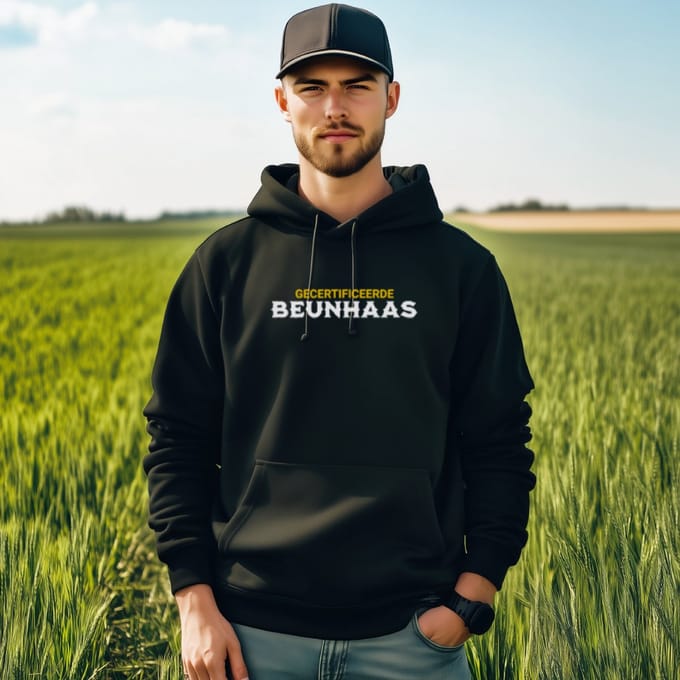 AGRIFANS® Gecertificeerde Beunhaas - Heren Hoodie - S