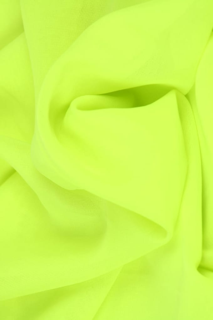 15 meter chiffon stof - Limoengroen - 100% polyester